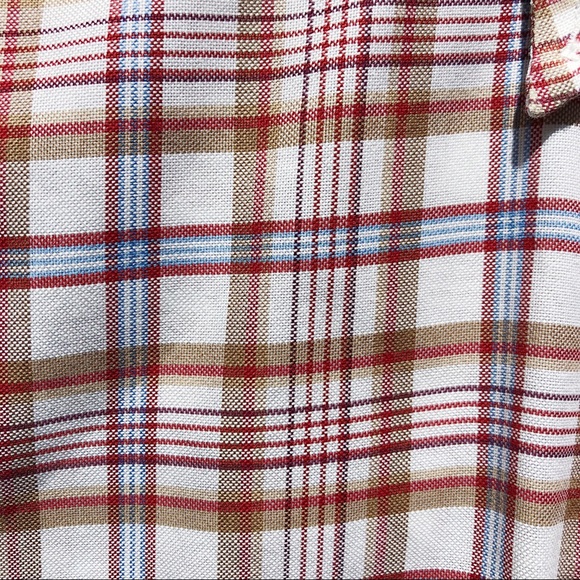 Faconnable Men’s Orange & Blue Plaid Button Down - Picture 5 of 6